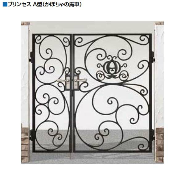 【門扉】ディズニー 門扉 プリンセスＡ型(かぼちゃの馬車) 04・08-12 親子開き 角門柱タイプ アルミ鋳物門扉 に 可愛いキャラクター を表現した ＬＩＸＩＬ(新日軽) のディズニー 門扉 をお求めやすい価格で！【送料無料】