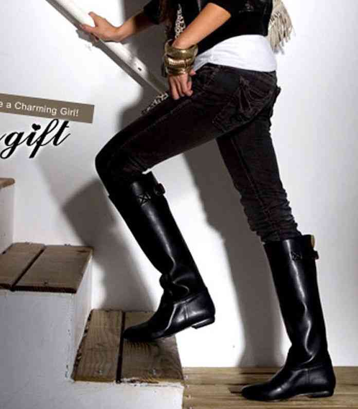 楽天市場】ロングブーツ 本革 レディース ジョッキーブーツ 防滑