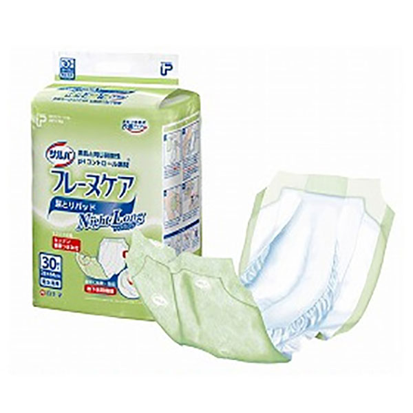 【白十字】 PUサルバ フレーヌケア　ナイトロング （30枚×3袋） / 33218 〓ケース販売〓 【定番在庫】即日・翌日配送可 【介護用品】大人用紙おむつ/おとな用/紙オムツ/病院・施設用/業務用/尿パッド【通販】