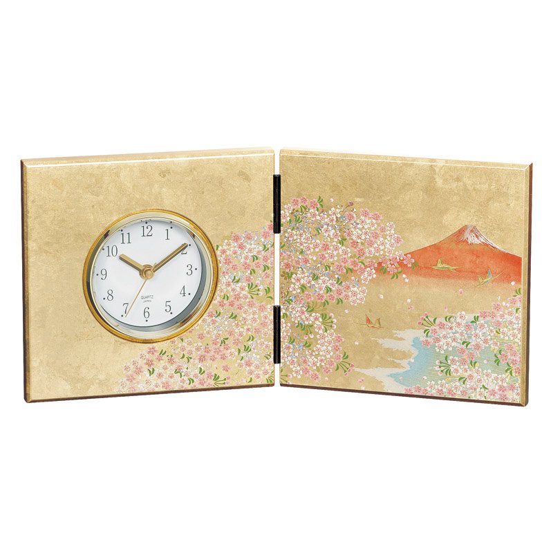 加賀箔 屏風時辰儀 華富士【のし・荷拵え無料】【代引不可】