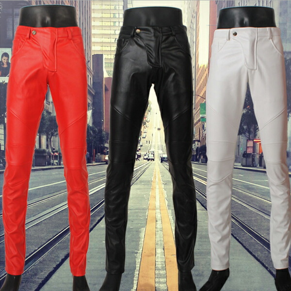 楽天市場】パンツ メンズ 革パンツ レザーパンツ パンツ フェイク