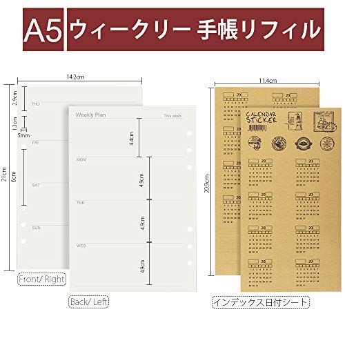 Leobro 手帳リフィル マンスリー ウィークリー システム手帳リフィル フリー 日付なし A5リフィル 2冊セット 年下敷きカレンダー インデックス日付シート付き スケジュール手帳 Educaps Com Br