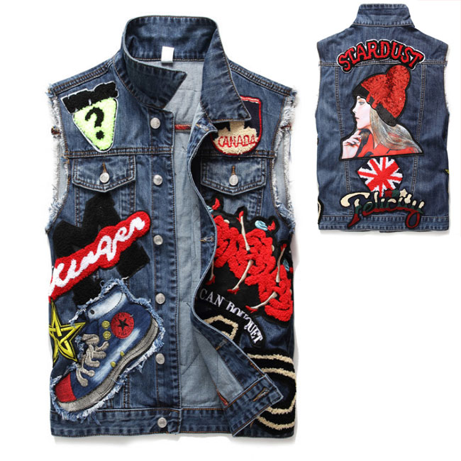楽天市場 ベスト メンズ デニムベスト チョッキ ノースリーブジャケット 袖無し Gジャン ロゴ ダメージ 細身 ベスト ダメージ加工 個性 Winファッション
