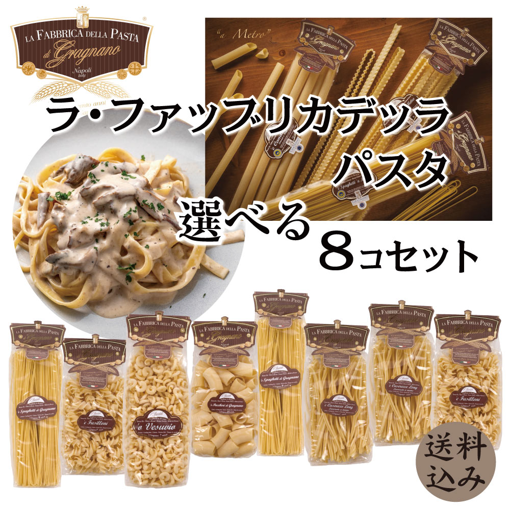 【送料込】ラ ファッブリカ デッラ パスタ 選べる8個セット 500g×8 スパゲッティ リングイネ マファルディーネ ペンネ パッケリ カゼレッチェ キタッラ カラマラータリーシャ フジッローニ ラニョッカ ヴェズヴィオ フィダンツァーティ ショートパスタ ファブリカ