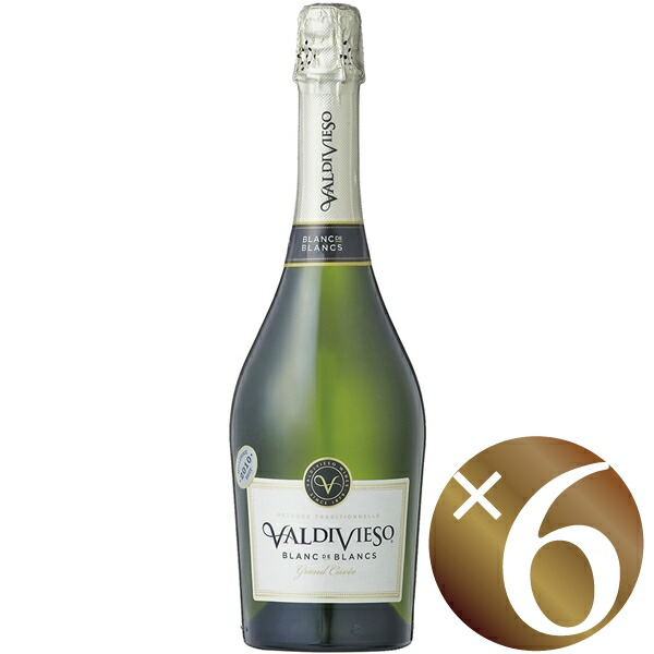 【P2倍(10日2時まで)】バルディビエソ ブラン・ド・ブラン/ビーニャ・バルディビエソ 750ml×６本 (スパークリングワイン） 【スパークリングワイン 泡 発泡酒 炭酸 微発泡 発泡性ワイン ハロウィン クリスマス 誕生日 結婚祝い パーティー】