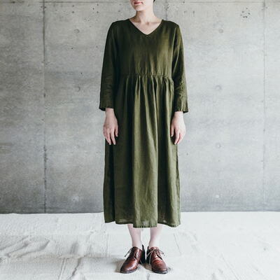 最適な材料 ワンピース Fog Lwa235 870 オリーブ ワンピース アイラ Olive Dress Aila フォグリネンワーク Work Linen Dgb Gov Bf