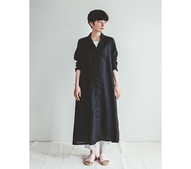 Faith Faith Fog フォグリネンワーク Linen Dress ワンピースfaith Aラインのシルエットの開襟のシャツワンピースはいろいろな着方が楽しめる1枚 Work ワンピース Black フェイス ワンピースfaith Dress Blackブラック Lwa310 17 ウーマンリミックス