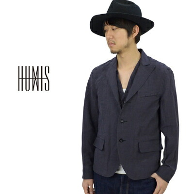 ヒューミス HUMIS SEMI PEAKED EASY JACKET リネンジャケット M-JK301
