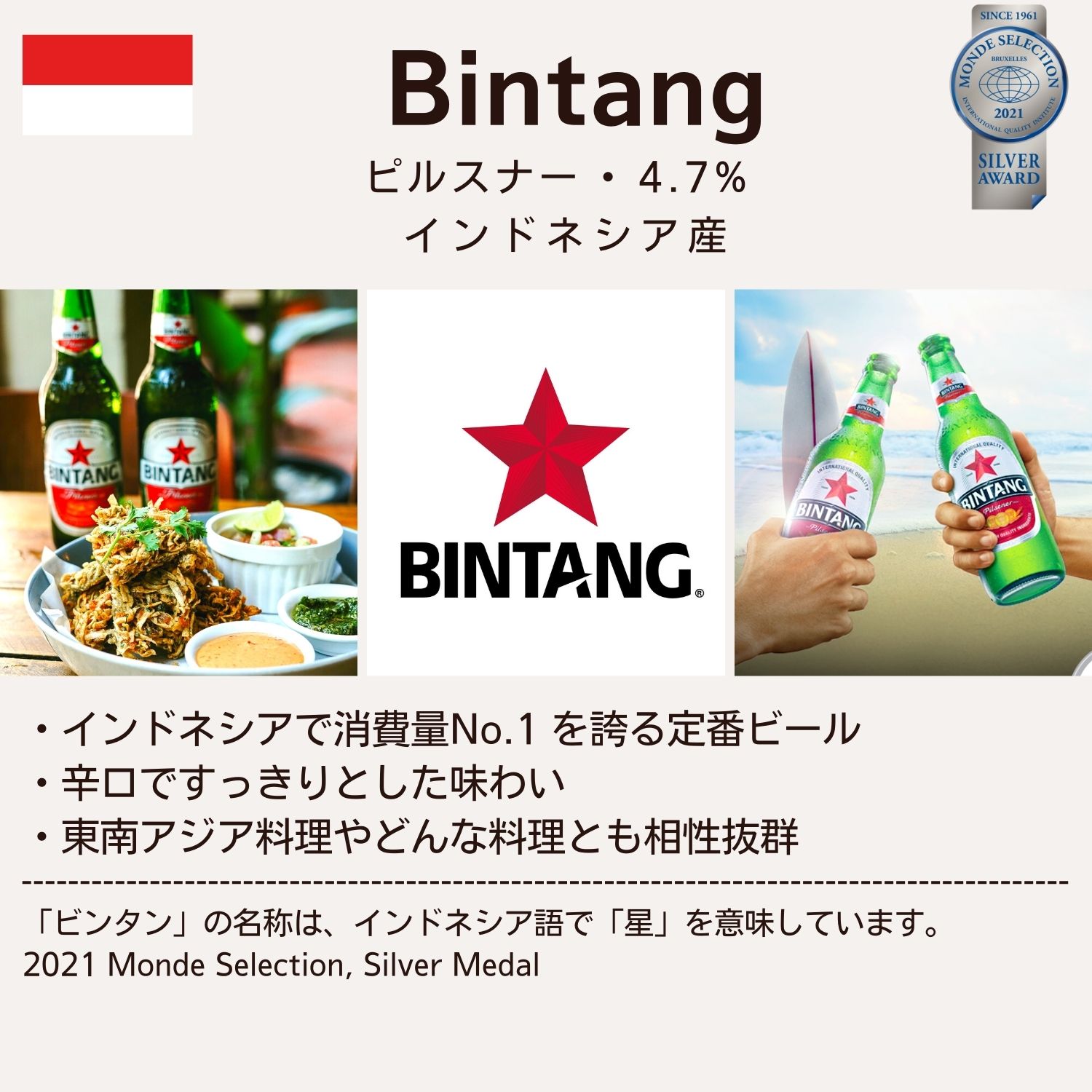 インドネシア ビンタンビール 瓶 (330mlx24本入)クラフトビール