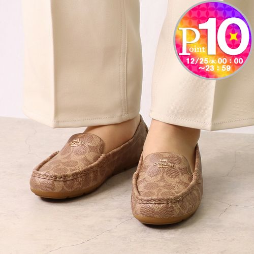 【送料無料】COACH コーチ モナ ドライバー ローファー チョーク 24cm 公式】コーチアウトレット | モナ ドライバー