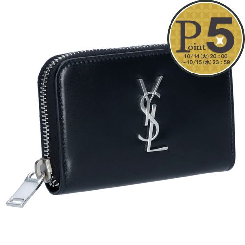 YSL イヴサンローラン　ブラックレザー コインケース　カードケース 楽天市場】サンローラン カードケース レディース 名刺入れ