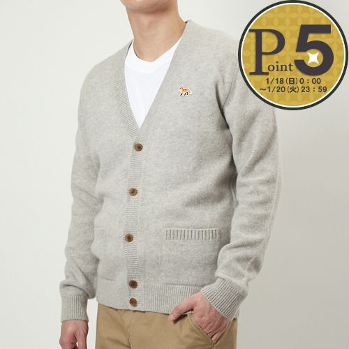 希少 美品 メゾンキツネ ウール フォックスパッチ デザイン カーディガン L 楽天市場】メゾンキツネ カーディガン MAISON KITSUNE ボールド