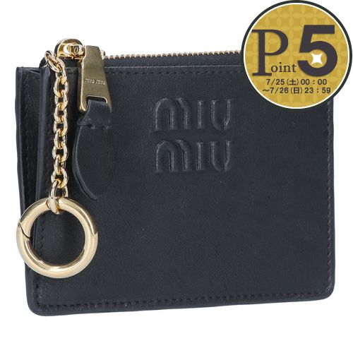 【18日0時～72h限定ポイント5倍】 ミュウミュウ MIUMIU コインケース 小銭入れ 5MC93M AEFX F0002 NERO ブラック フラグメントケース 【お取り寄せ】