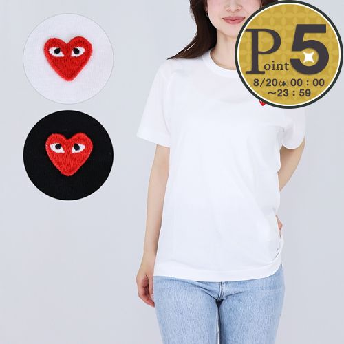 ◆PLAY COMME des GARCONS ◆定番 人気 ハート刺繍 半袖 Tシャツ Unisex】PLAY COMME des GARCONS 半袖 Tシャツ ハートロゴ