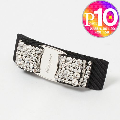 フェラガモ　バレッタ　黒　クリスタル 楽天市場】フェラガモ バレッタ 【VARA STRASS】 342759 524894