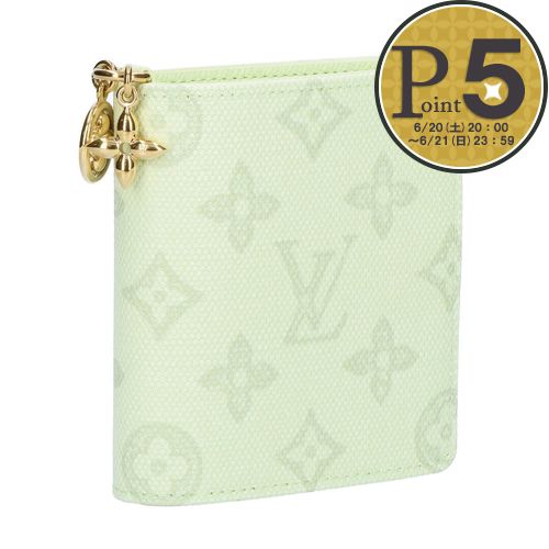 【18日0時～72h限定ポイント5倍】 ルイヴィトン LOUIS VUITTON 折財布 二つ折財布 コンパクトウォレット モノグラム・オリジン M27679 ポケットウォレット･LV チャーム ヴェール アニエール