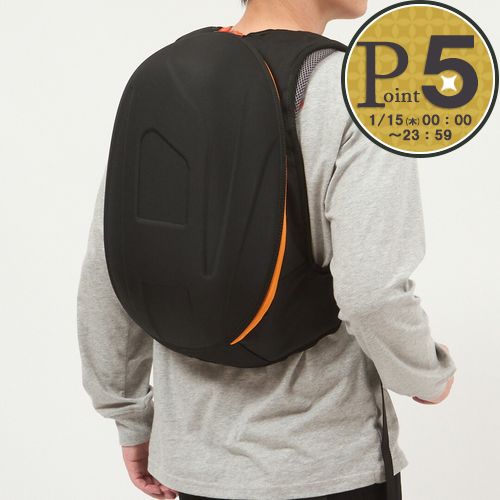 DIESEL ブラック バックパック DIESEL] ブラックレザーリュック バックパック