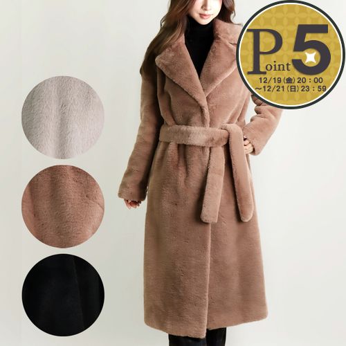 楽天市場】ヘルノ コート ハイネック カーリーフェイクファー ブラウン