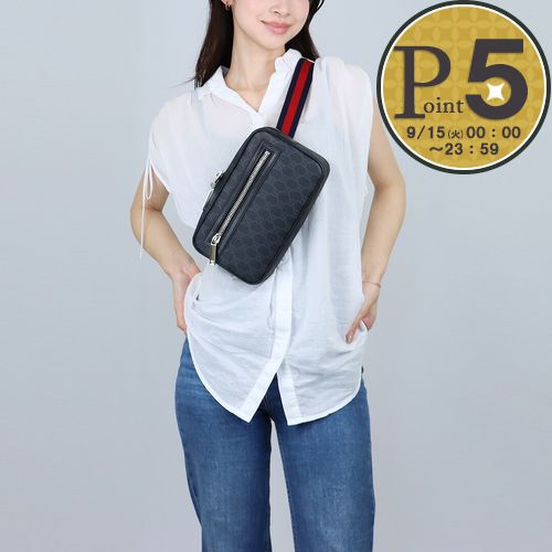 【9日0時～48h限定ポイント5倍】 グッチ GUCCI ショルダーバッグ ボディバッグ GGブラックスモールベルトバッグ 792094 FADJM 1043 【お取り寄せ】