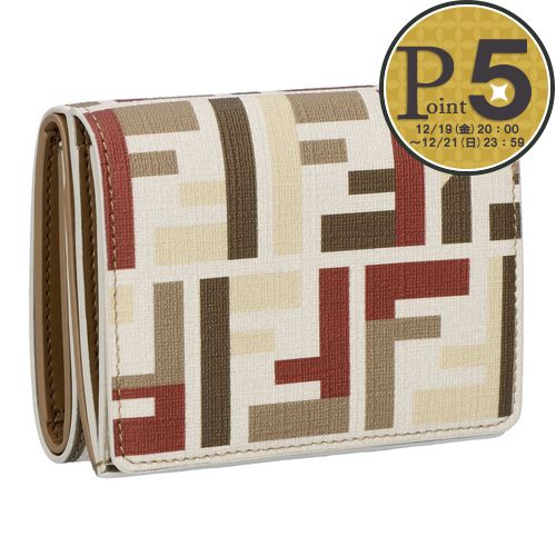 FENDI　フェンディ　エフイズ　F金具　三つ折り財布　ズッカ柄　ブラウン　本革 楽天市場】フェンディ FENDI 財布 三つ折り コンパクト ミニ F IS