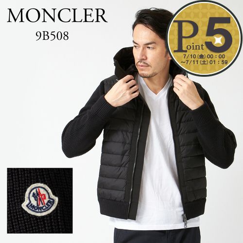 【9日0時～48h限定ポイント5倍】 モンクレール メンズダウンニット MONCLER 9B508 00 A9340 ブラック/ネイビー 【お取り寄せ】