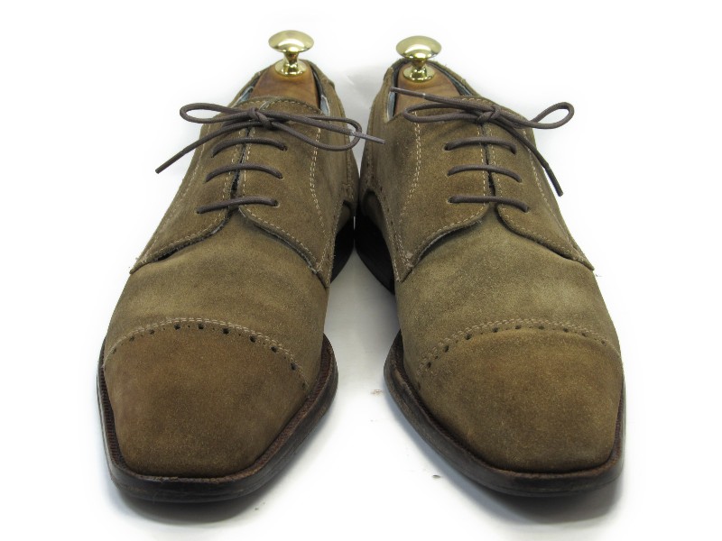 【中古】【送料無料】ECHT LEDER 41 / (26.0cm～26.5cm) スエード・ストレートチップ メンズシューズ 紳士 靴 ビジネス カジュアル メンテナンス済