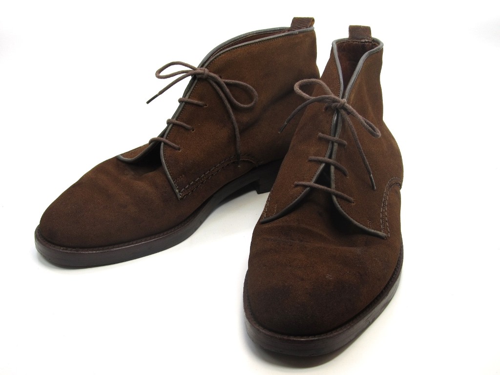 【中古】【送料無料】 EMILIO MILANI - / (26.5cm~27.0cm) イタリア製・チャッカブーツ メンズシューズ 紳士 靴 ビジネス カジュアル メンテナンス済