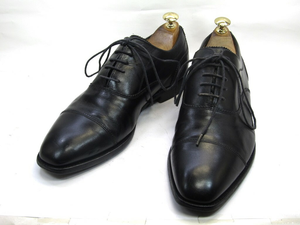 【中古】【送料無料】BARKER 7 / (24.5cm～25.0cm) イギリス製・ストレートチップ メンズシューズ 紳士 靴 ビジネス カジュアル メンテナンス済