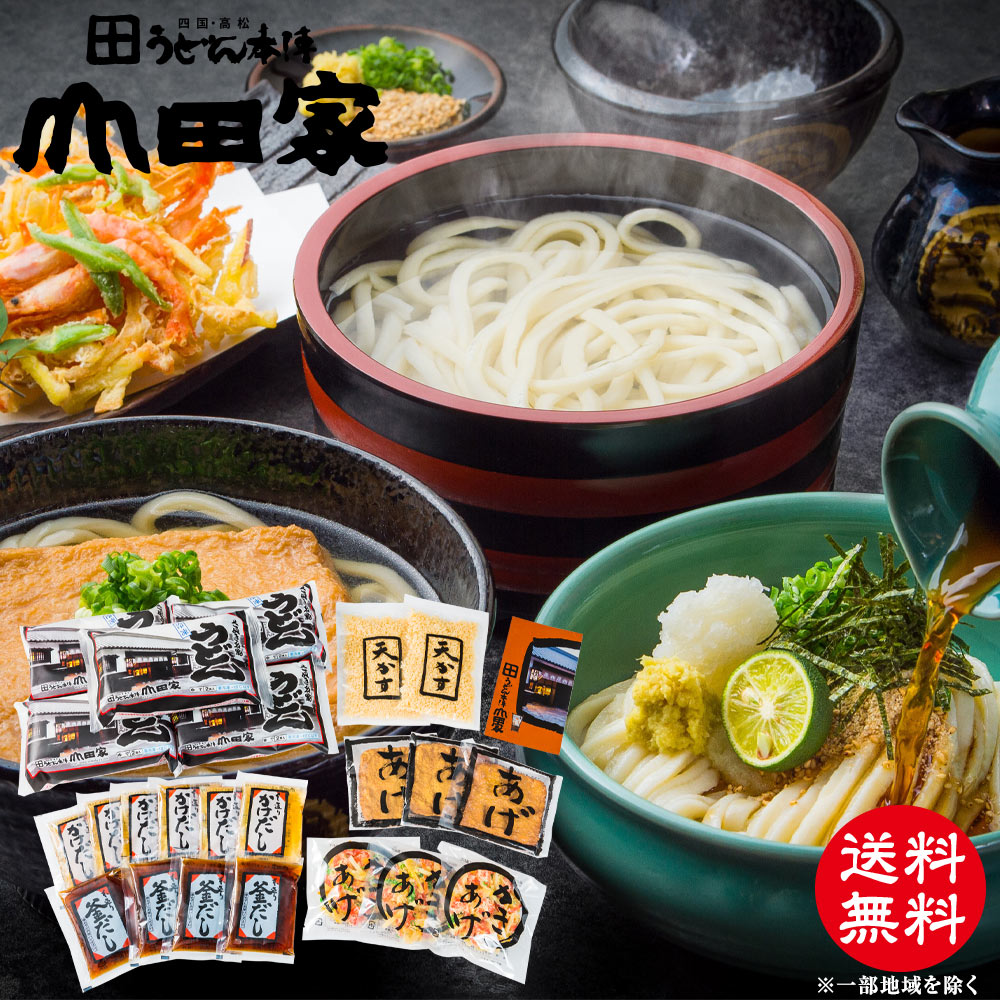 送料無料　冷凍讃岐うどん4種の味の詰合せ[10人前]冷凍讃岐うどん１番人気！きつねうどん、かきあげうどん、釜上げうどん、ざるうどん等などお楽しみいただけます【RY-10】お中元・お歳暮・ご贈答、ご自宅でも！