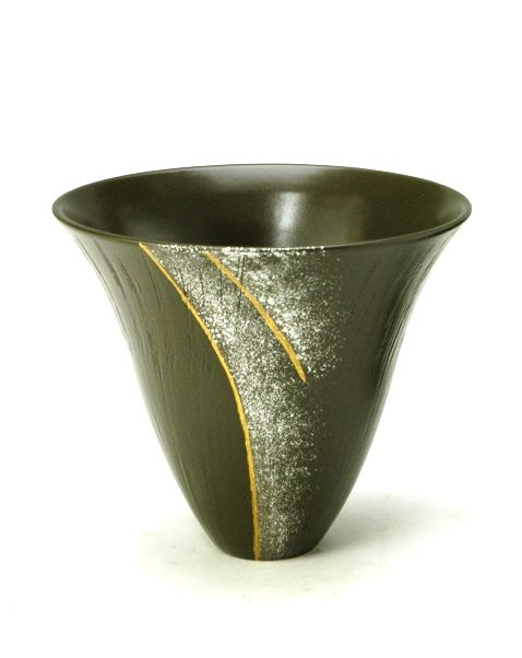 楽天市場】1点物 京都 清水焼 花器 緑釉 叩き 生花 池坊 小原流 生け花