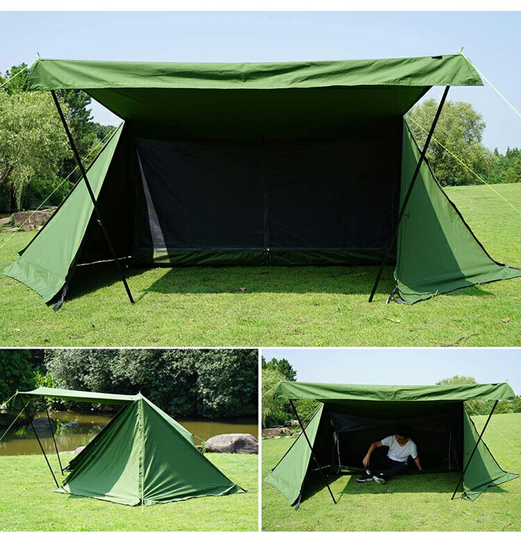 楽天市場 予約販売5月上旬発送 Soomloom ミリタリーテント 軍幕 一人用 Tc素材 ポリコットン防風防雨 タープスペース コンパクト アミーグリーン キャンピング アウトドア ソロキャンプ Neverchange楽天市場店