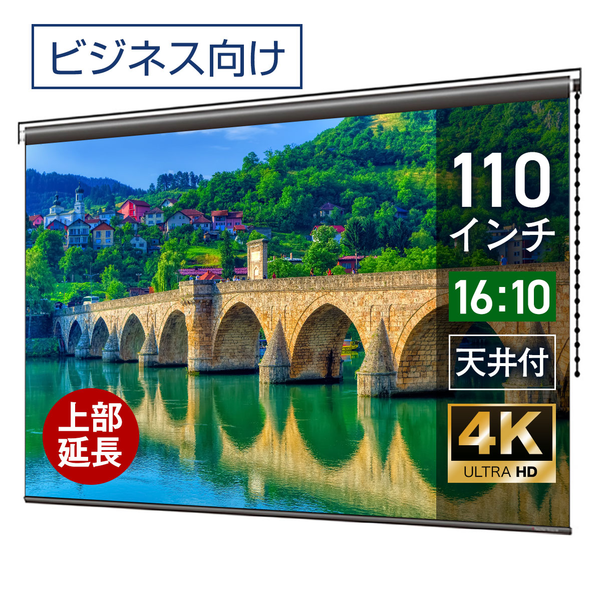 オンライン限定商品 プロジェクタースクリーン 110インチ 吊り下げ