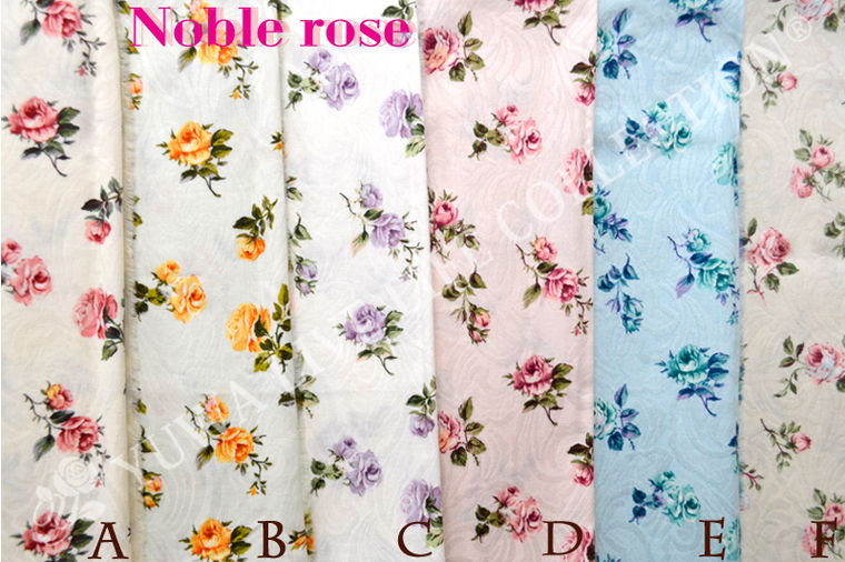 楽天市場 手芸 生地 花柄 Yuwa 有輪商店 フクレジャガードエンジェルソフト加工 Noble Rose 10cm単位 切り売り 全6色 有輪商店オンラインショップ