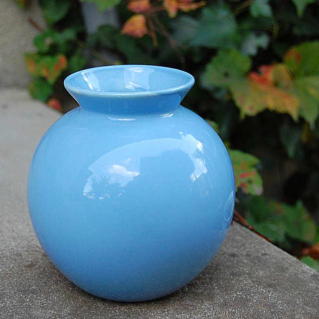 楽天市場 在庫限り まるい花瓶 Bl フラワーベース 丸 青 水色 インテリア 和モダン 雑貨レイジー