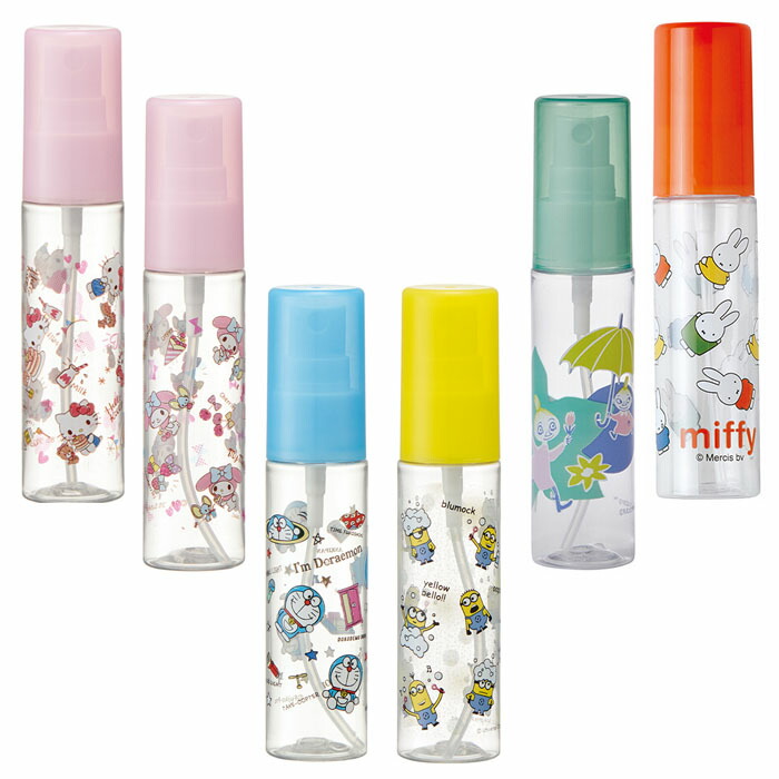 キャラクター スプレーボトル ミニボトル 小分け 詰め替え用 30ml 消毒 携帯 スプレー容器 透明 旅行 小分け容器 霧吹き ミスト 生活雑貨 ヘルスケア コスメ メイクアップ キティ マイメロディ ドラえもん ミニオン ムーミン ミッフィー かわいい おしゃれ 素敵 売店