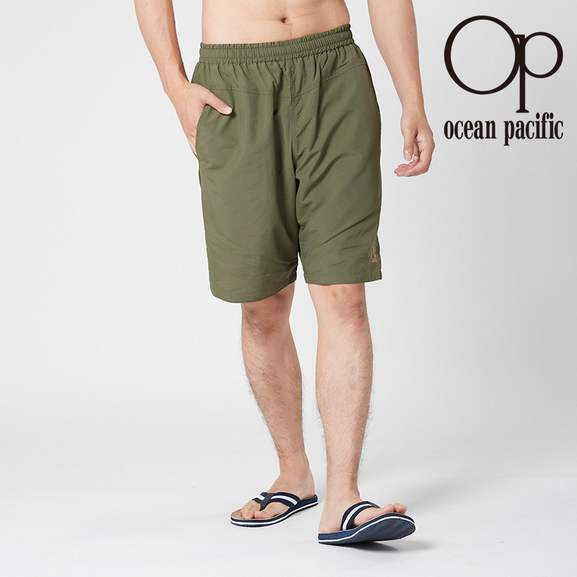 5円 格安販売の オーシャンパシフィック Ocean Pacific メンズ トランクス シワ感 夏らしさ 普段着 汎用性サーフトランクス 水着 海 プール アウトドア M L Ll ナイロン カーキ 春夏