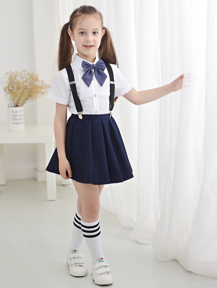Dress shop GOLDBUNNY: 4 set girls suit uniform blouse tie skirt Ribbon ...