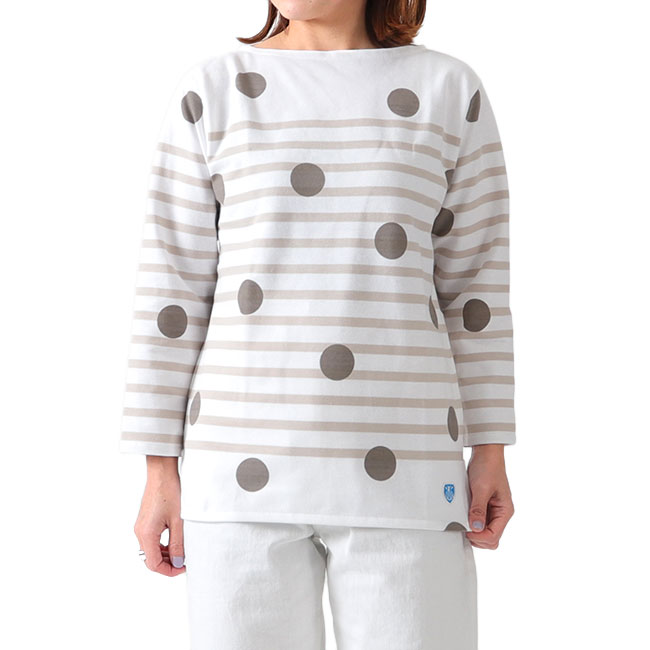 21新入荷 Tシャツ カットソー ドット オーシバル Orcival Sale Time ボーダー レディース ボートネック 長袖tシャツ 8分丈 6803 マリンシャツ バスクシャツ Hbsh Nis Edu Kz