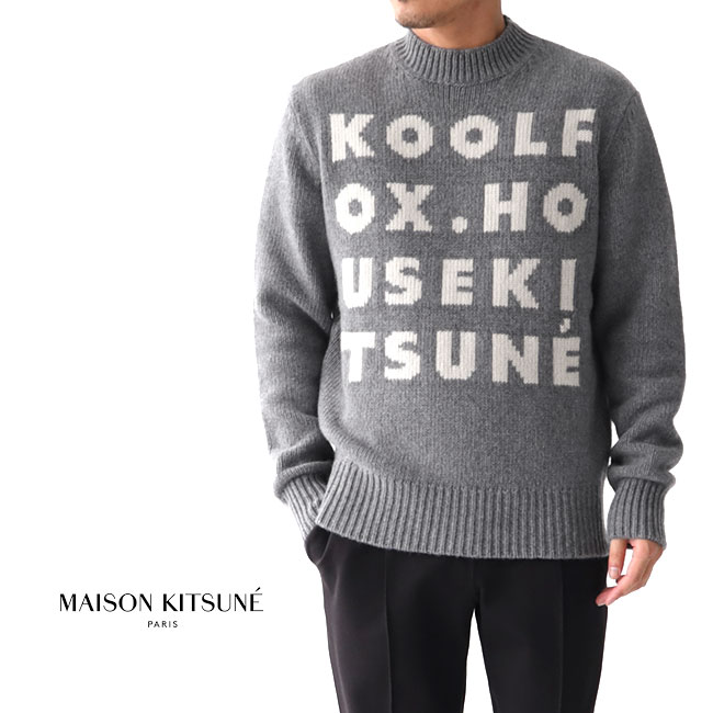 楽天市場 Sale Maison Kitsune メゾン キツネ メッセージロゴ ローネック ニットセーター Dmkt1010 プルオーバー メンズ Golden State