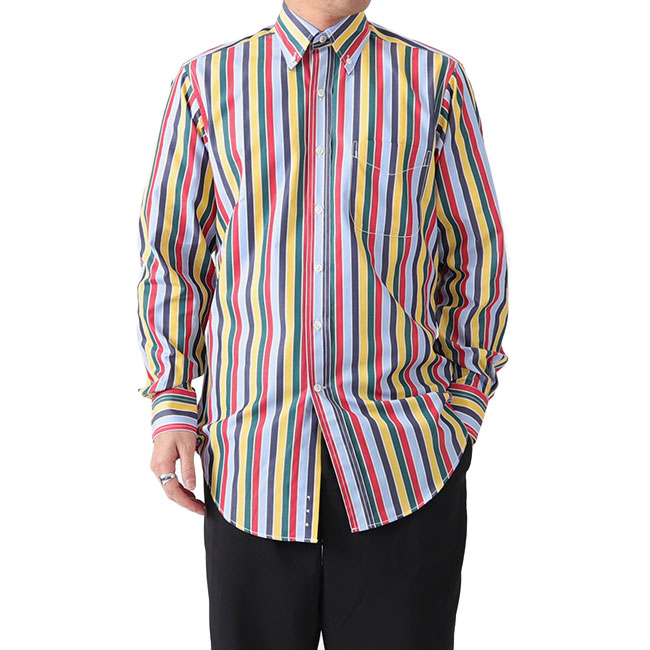 楽天市場 Apple Trees アップルツリーズ カジュアルシャツ ストライプシャツ Casual Shirt ドレスシャツ 長袖シャツ メンズ Golden State