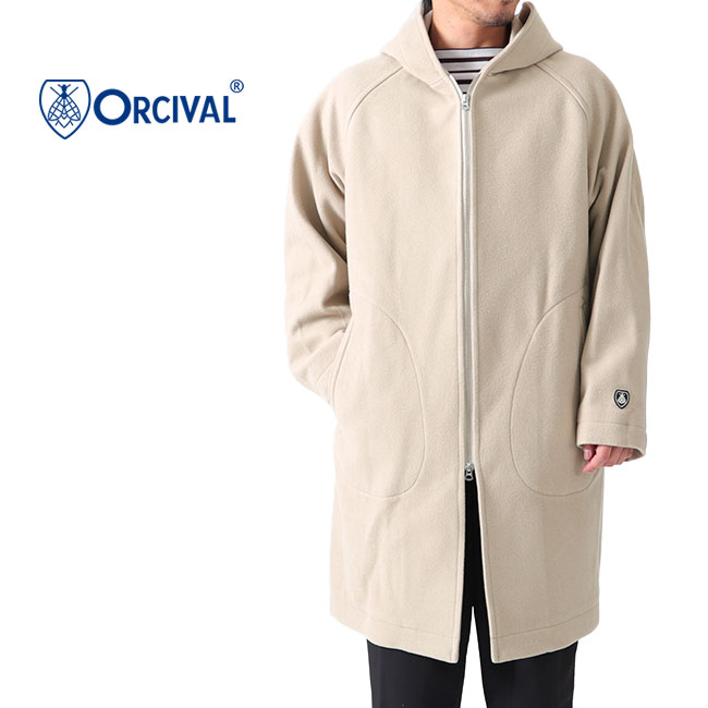 [SALE] ORCIVAL オーシバル ライトモッサ フード付き ジップアップ ウールコート RC-8017 NLM メンズ