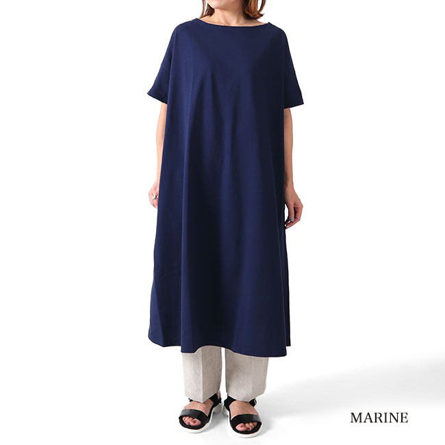 Time Sale Orcival オーシバル コットンモヨン 半袖 ボートネックワンピース B236 レディース Effie Europe Com