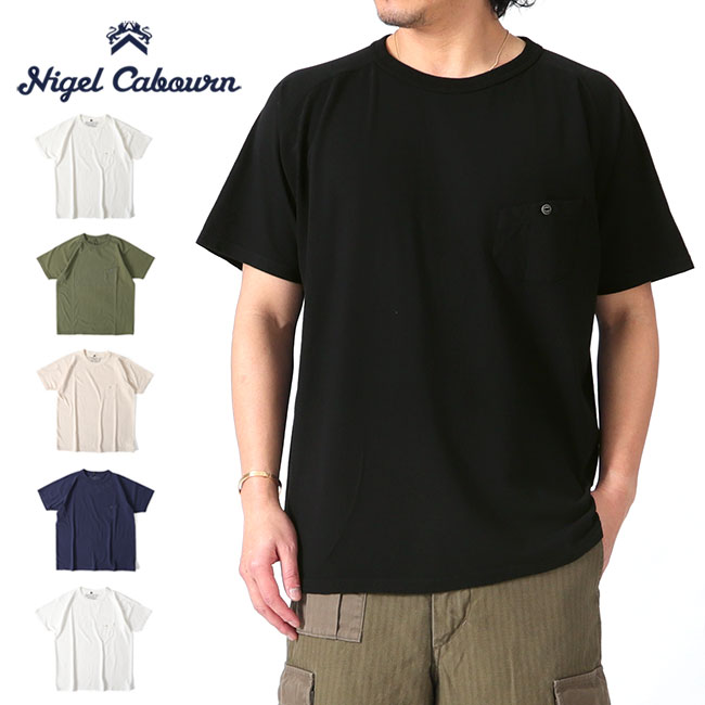 Nigel Cabourn ナイジェルケーボン 5.6薬局衡オンス 胸衣嚢 第一義的プルオーバー 21020 半袖プルオーバー メンズ