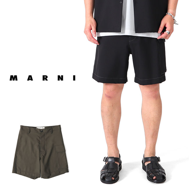 【極美品】マルニ　ハーフパンツ　短パン　レッド　イタリア製　麻100% リネン リネンパンツ 麻100％ メンズ 麻 パンツ ハーフパンツ ショート