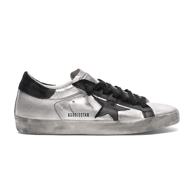 美品 GOLDEN GOOSE SUPERSTAR スニーカー Men's Super-Star with black heel tab and metal stud lettering
