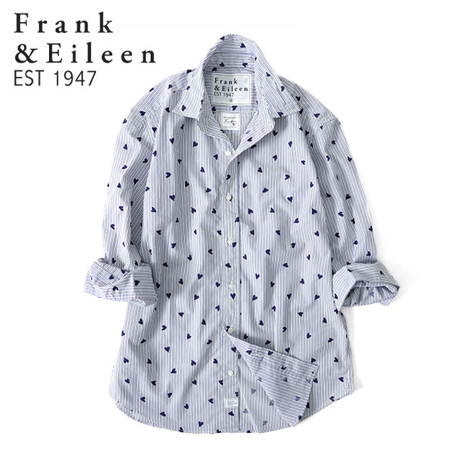 Frank & Eileen 長袖シャツ 希少Sサイズ ハート刺繍 未使用タグ付 フランク&アイリーンのオンラインショップ限定ハート刺繍シャツ