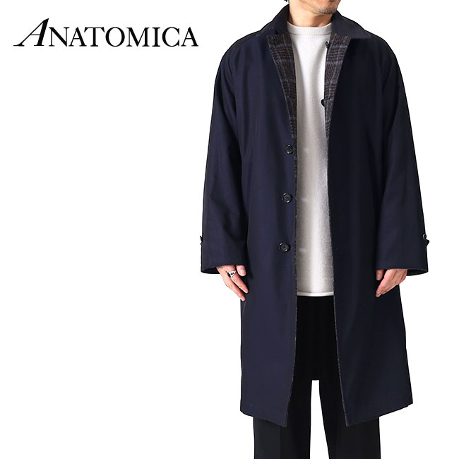 Anatomica アナトミカ アナトミカ リバーシブル チェック ロングコート シングルラグランコート 530 552 02 リバーシブル ロングコート メンズ Golden Stateanatomica アナトミカ