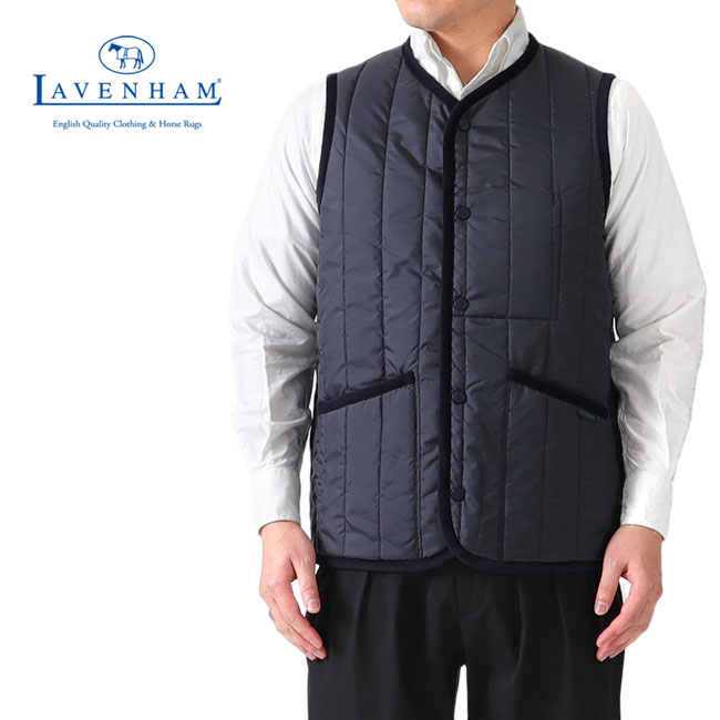 LAVENHAM ラベンハム メンズビギ 英国製 リバーシブル ベロア ベスト LAVENHAM ラベンハム ベスト キルティングベスト メンズ