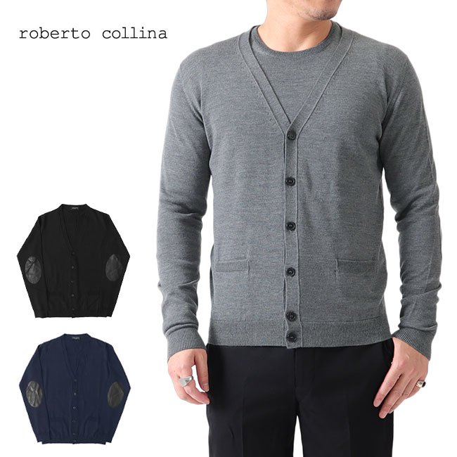 Roberto Collina ロベルトコリーナ エルボーパッチ メリノウール ハイゲージ カーディガン RY01010T メンズ｜Golden State