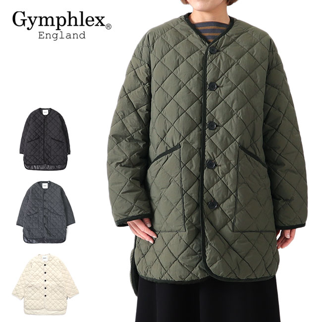 GYMPHLEX ジムフレックス ダイヤキルトダウン Vネック カラーレスコート GY-A0056 NYM ノーカラー レディース